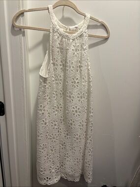 Jack by BB Dakota White Crochet Halter Dress
